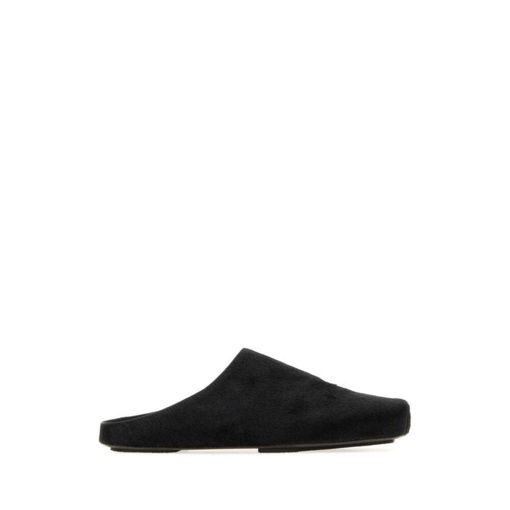 Uma Wang Women Black Calf Hair Slippers